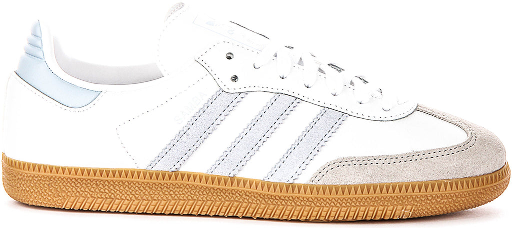 Adidas Samba OG J In White Grey For Youth