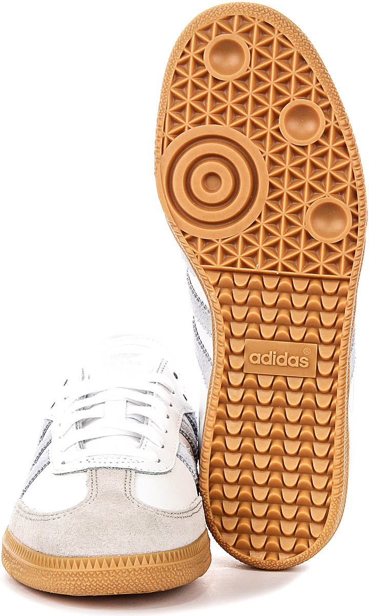 Adidas Samba OG J In White Grey For Youth