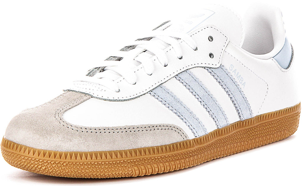 Adidas Samba OG J In White Grey For Youth