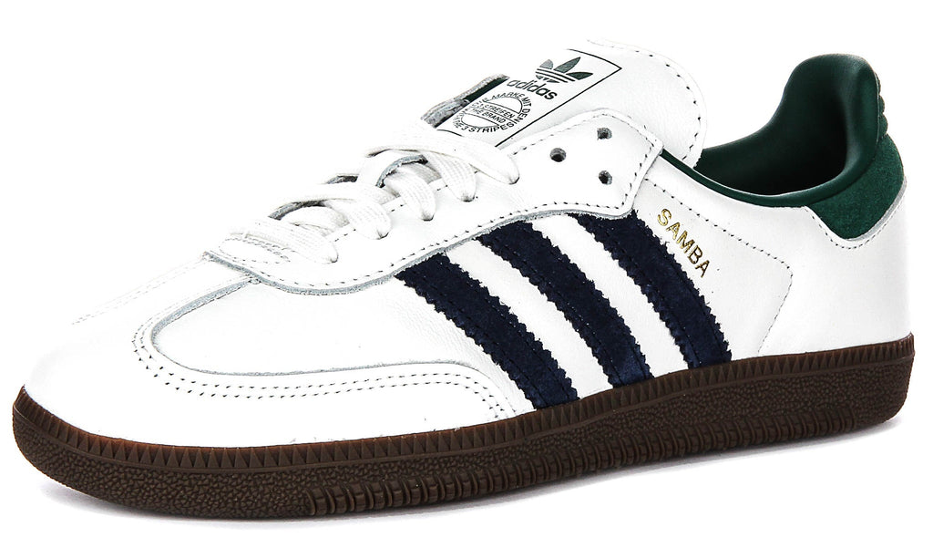 Adidas Samba OG In White Navy Green for Women