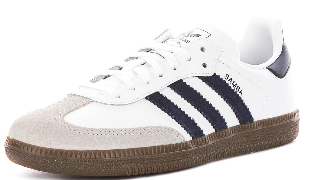 Adidas Samba Og J In White Navy For Youth