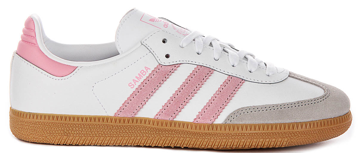 Adidas Samba OG J In White Pink For Youth
