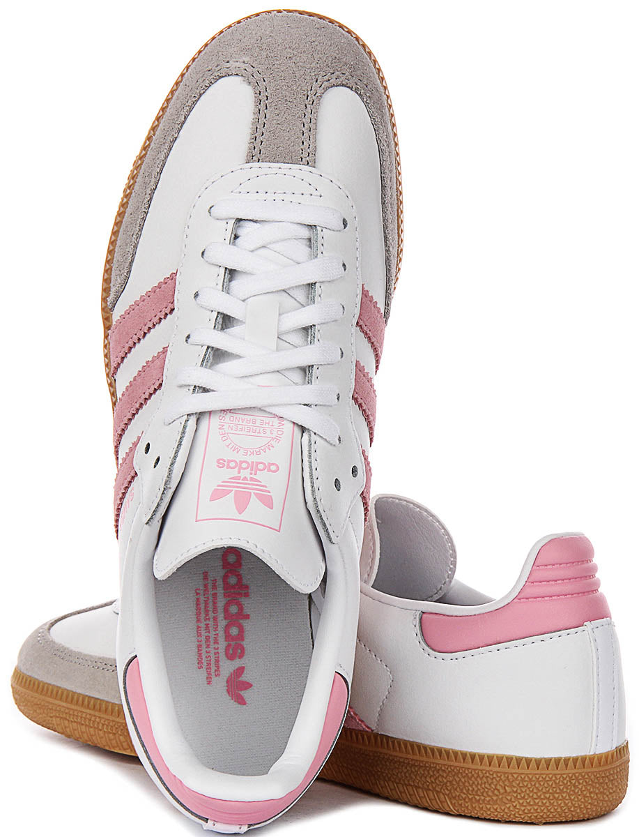 Adidas Samba OG J In White Pink For Youth