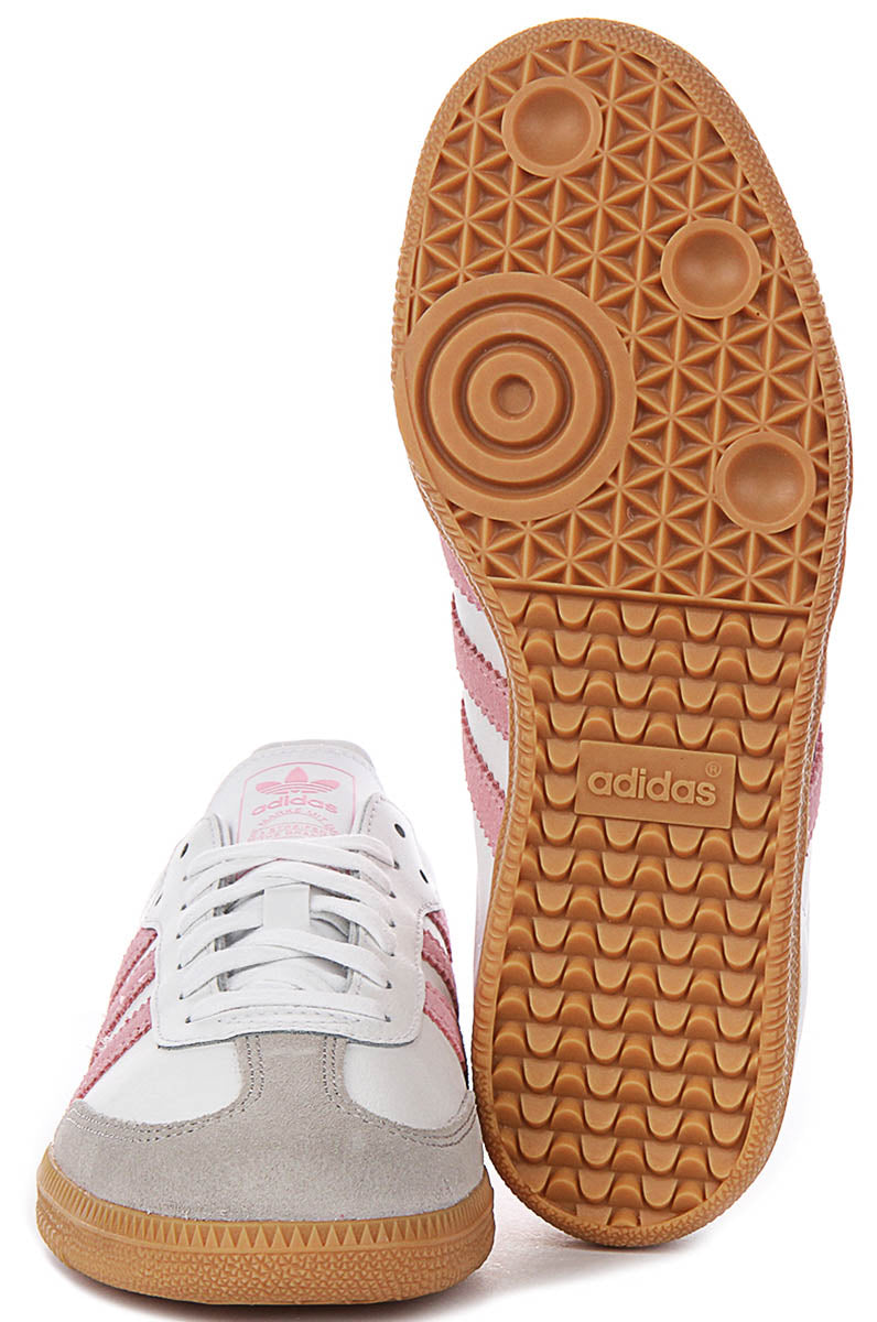 Adidas Samba OG J In White Pink For Youth