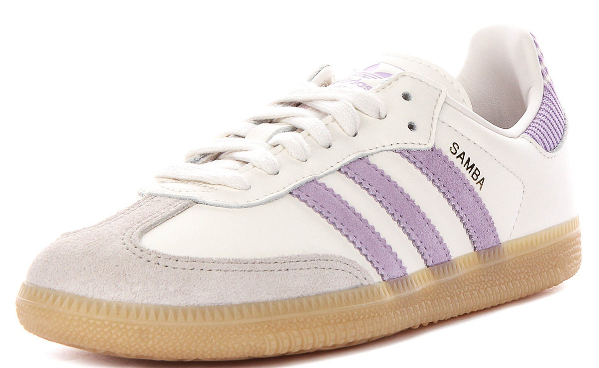 Adidas Samba Og J In White Purple For Youth